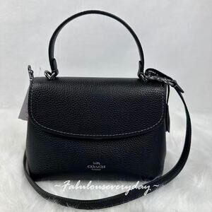 Coach Emory Top Handle Bag Crossbody In Leather/Gunmetal/Black CCE53 NWT